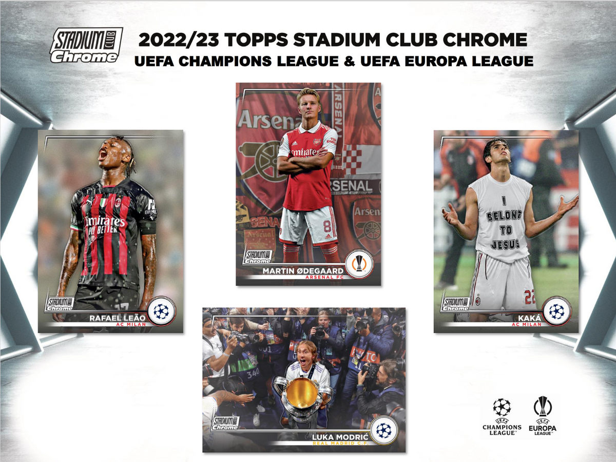 2022-23 Topps UEFA Club Competitions Stadium Club Chrome Soccer Hobby 12 Box Case