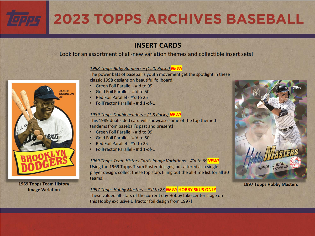 2023 Topps Archives Baseball Hobby Collector 10 Box Case