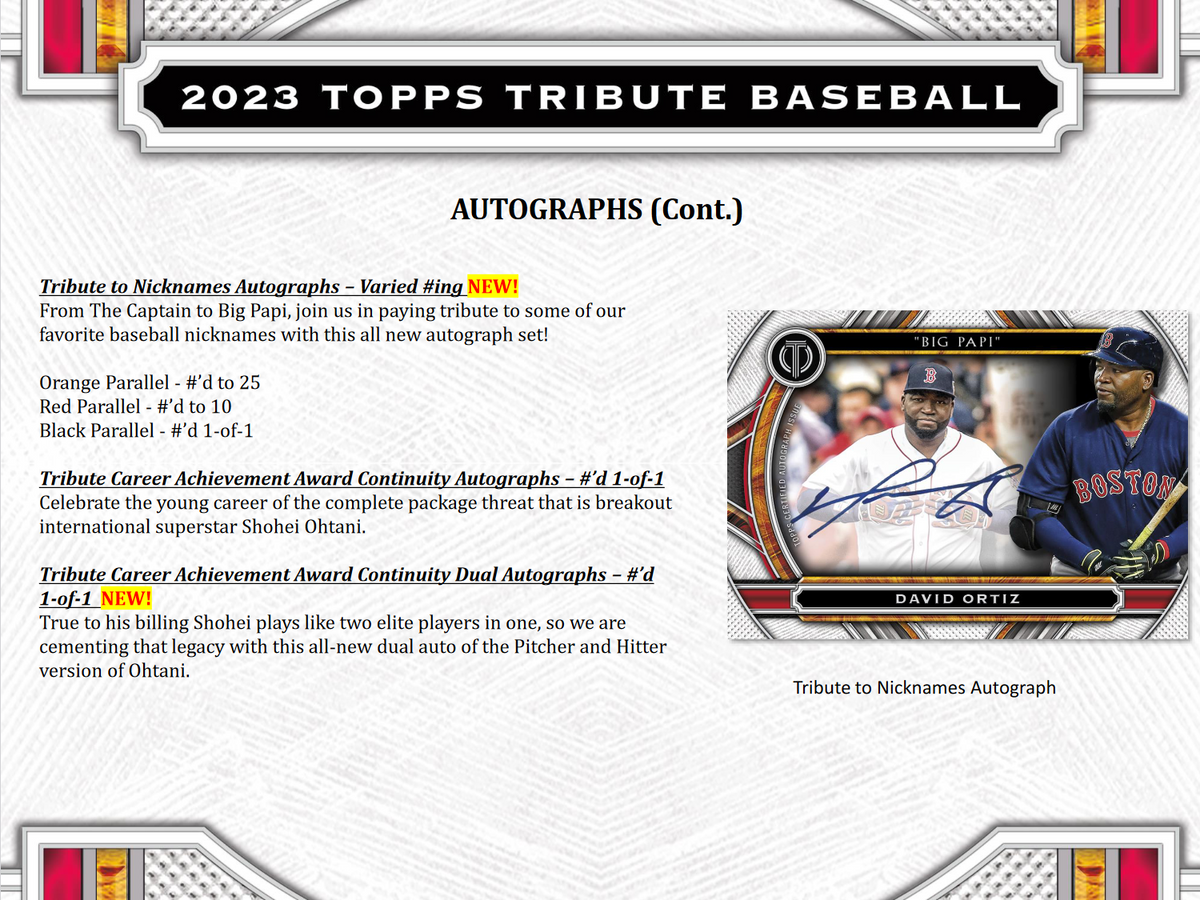 2023 Topps Tribute Baseball Hobby 6 Box Case