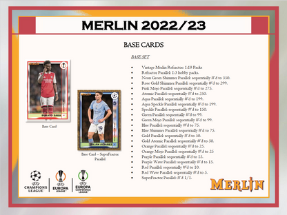 2022-23 Topps UEFA Club Competitions Merlin Chrome Soccer Hobby 12 Box Case