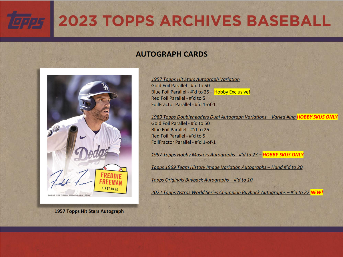 2023 Topps Archives Baseball Hobby 10 Box Case