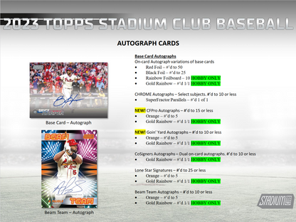 2023 Topps Stadium Club Baseball Hobby 16 Box Case