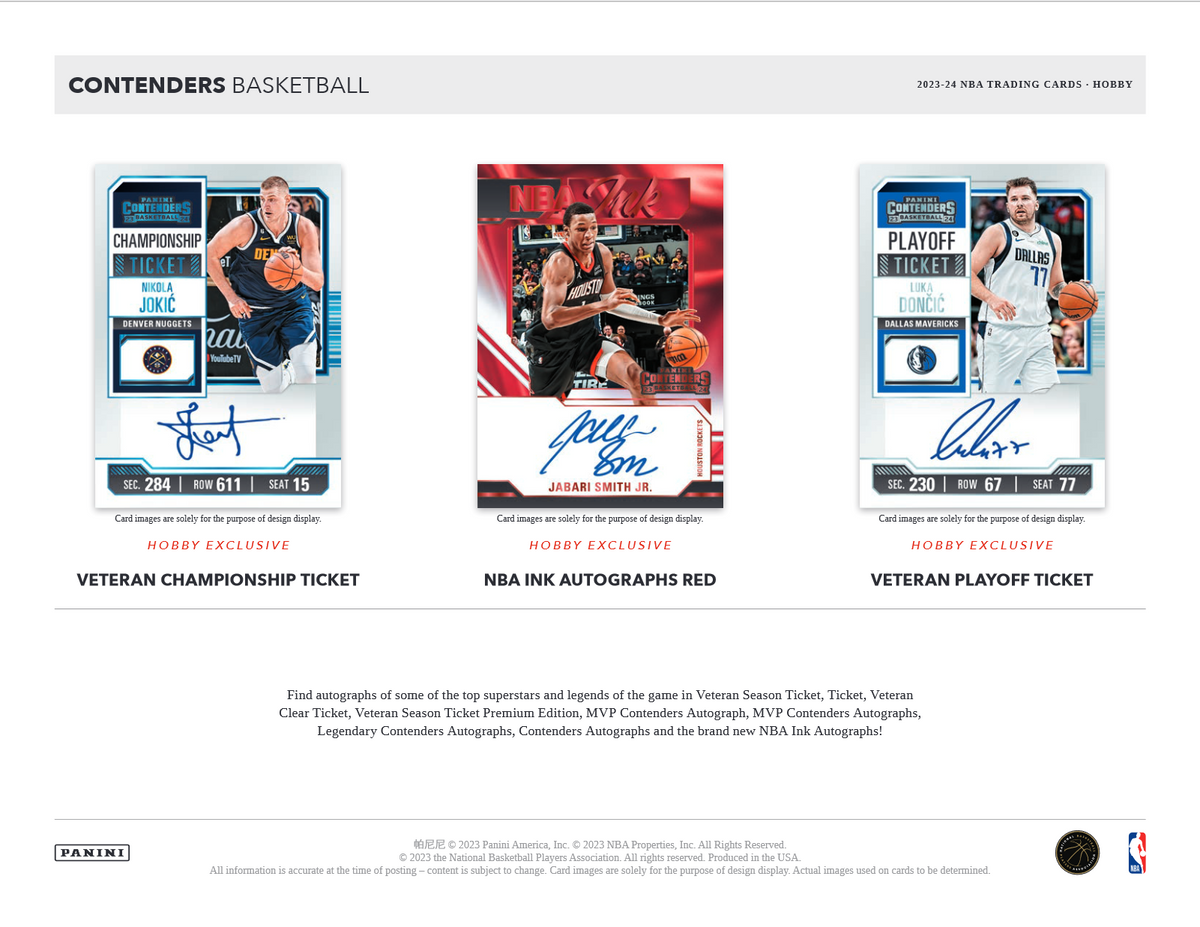 2023-24 Panini Contenders Basketball Hobby 12 Box Case