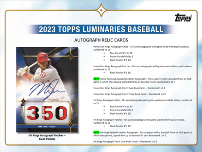 2023 Topps Luminaries Baseball Hobby 12 Box Case