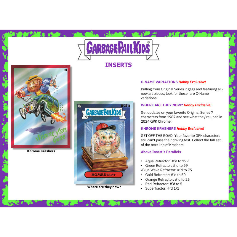 2024 Topps Garbage Pail Kids Chrome Hobby 12 Box Case
